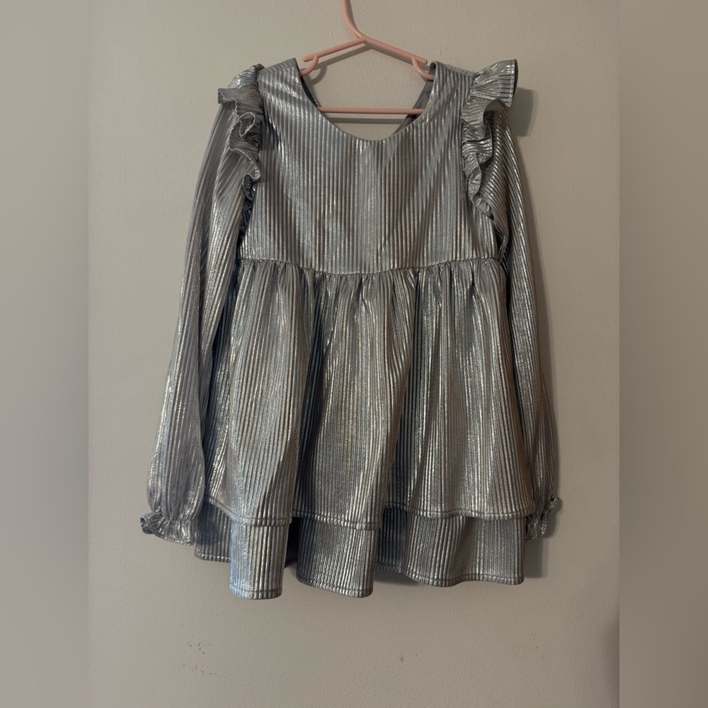 H&M Silver Ruffle Blouse for Kids